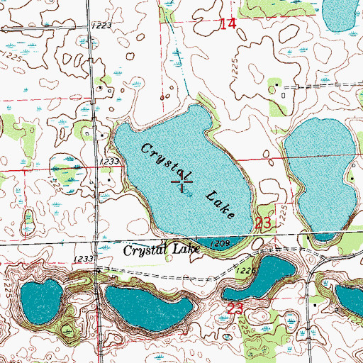 Topographic Map of Crystal Lake, MN