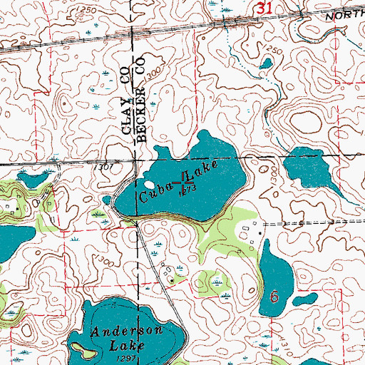 Topographic Map of Cuba Lake, MN