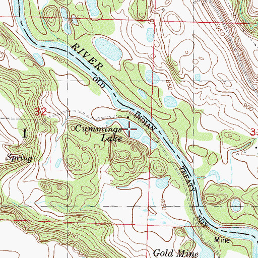 Topographic Map of Cummings Lake, MN
