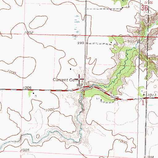 Topographic Map of Current Cemetery, MN