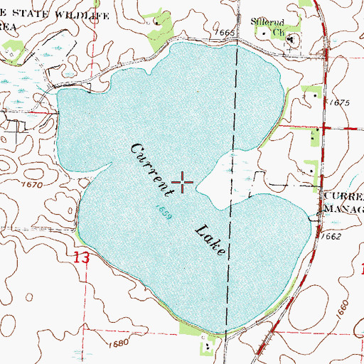 Topographic Map of Current Lake, MN