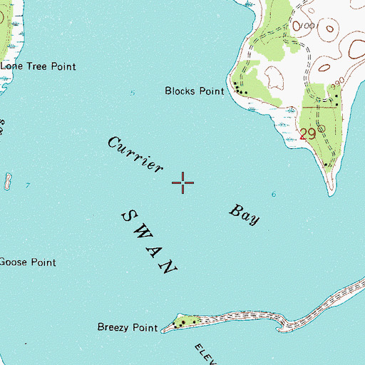 Topographic Map of Currier Bay, MN