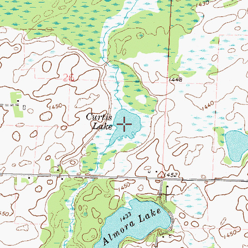 Topographic Map of Curtis Lake, MN