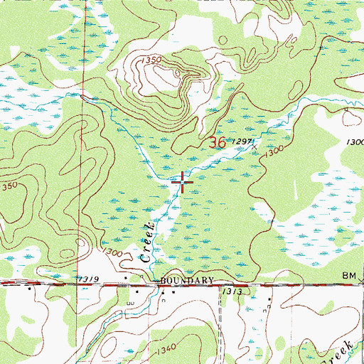 Topographic Map of Dabill Creek, MN