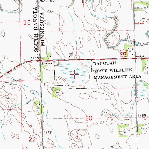 Topographic Map of Dacotah State Wildlife Management Area, MN