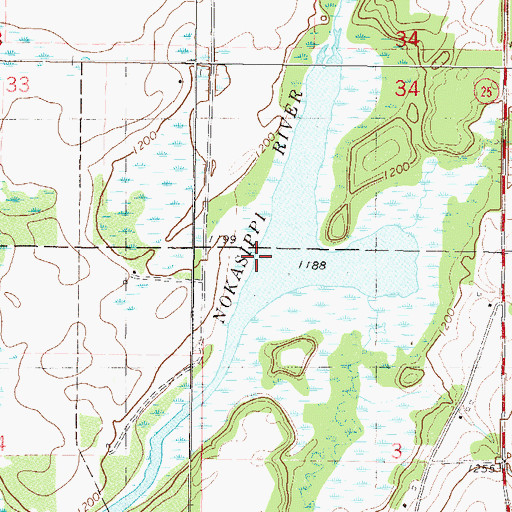 Topographic Map of Daggett Brook, MN