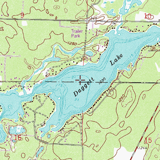 Topographic Map of Daggett Lake, MN