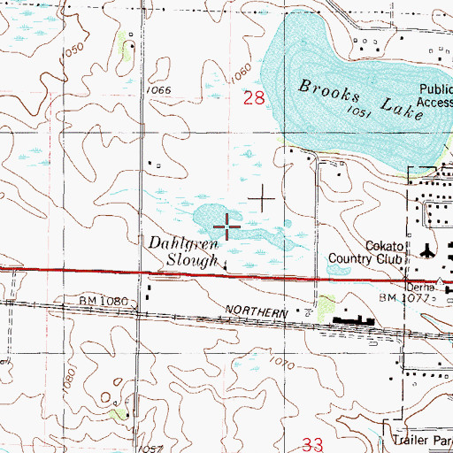 Topographic Map of Dahlgren Slough, MN
