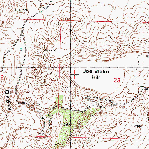 Topographic Map of Joe Blake Hill, AZ