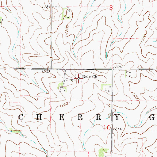 Topographic Map of Dale Church, MN
