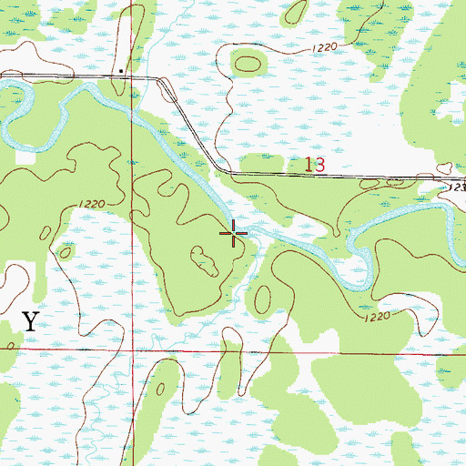 Topographic Map of Dam Brook, MN