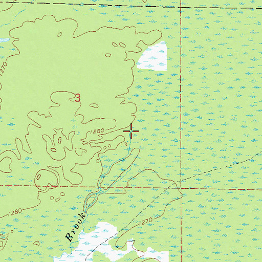 Topographic Map of Dam Brook, MN