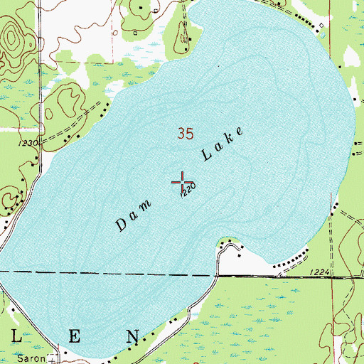 Topographic Map of Dam Lake, MN