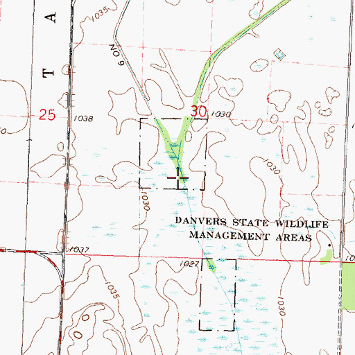 Topographic Map of Danvers State Wildlife Management Areas, MN