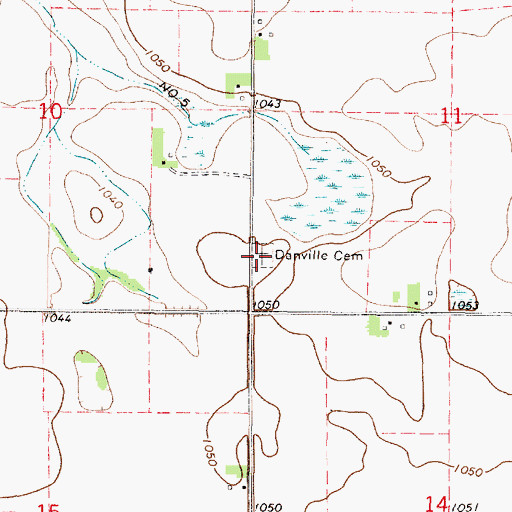 Topographic Map of Danville Cemetery, MN