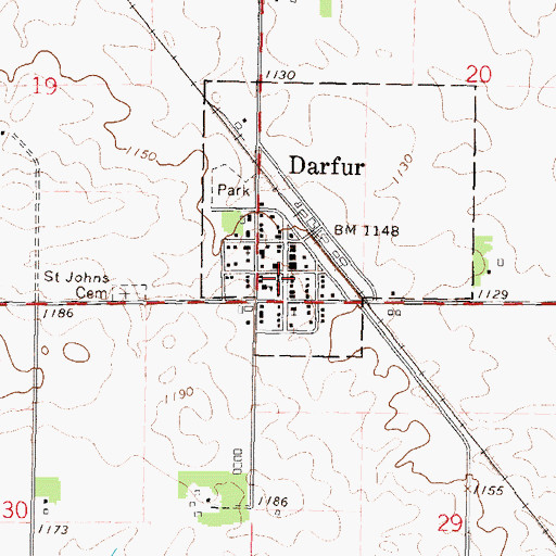 Topographic Map of Darfur, MN
