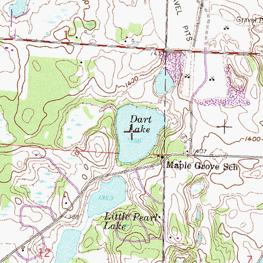 Topographic Map of Dart Lake, MN