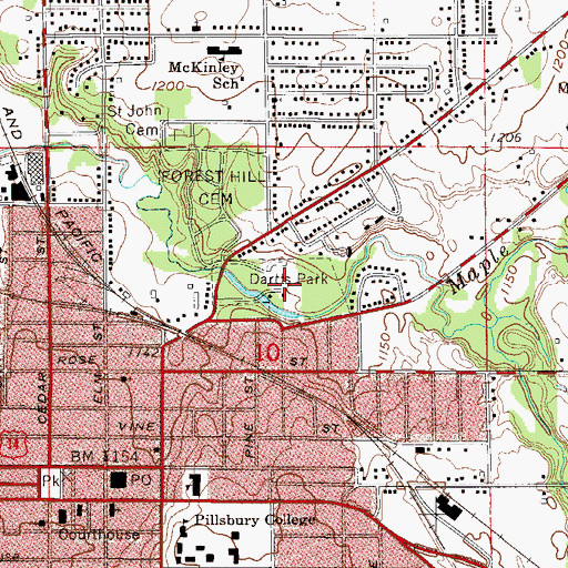 Topographic Map of Dartts Park, MN