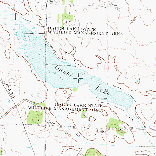 Topographic Map of Daubs Lake, MN