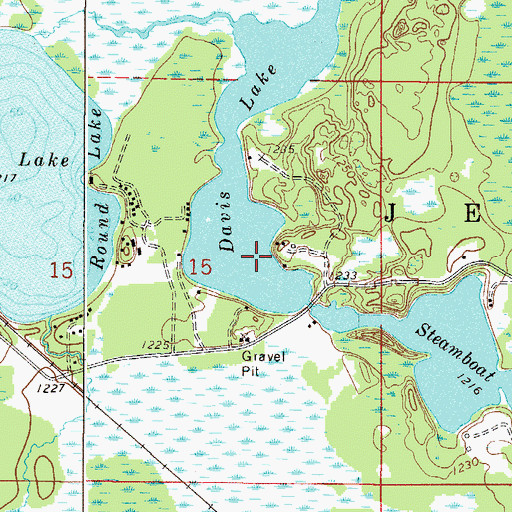 Topographic Map of Davis Lake, MN