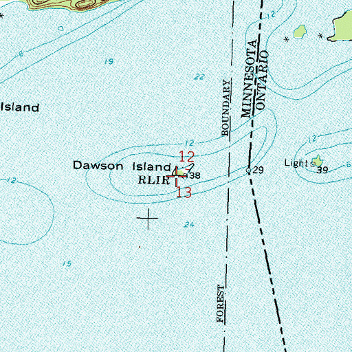 Topographic Map of Dawson Island, MN