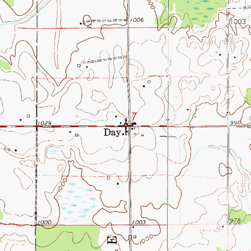 Topographic Map of Day, MN