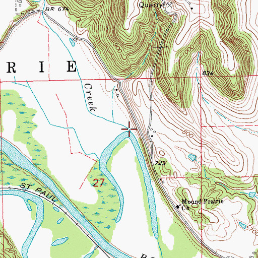 Topographic Map of Day Creek, MN