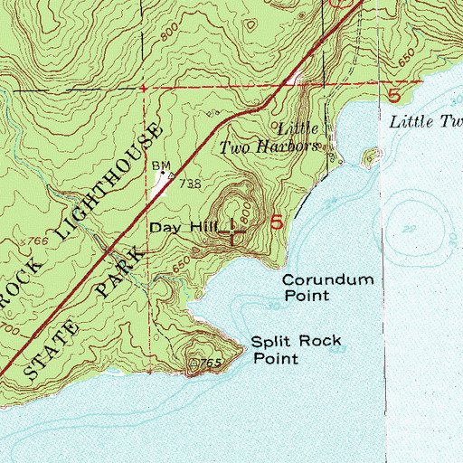 Topographic Map of Day Hill, MN