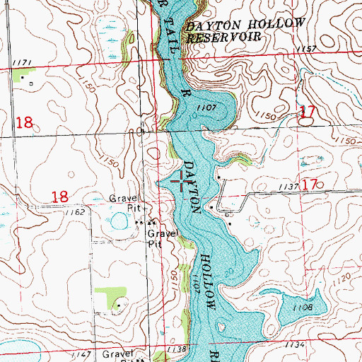 Topographic Map of Dayton Hollow Reservoir, MN