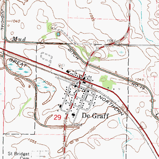 Topographic Map of De Graff, MN