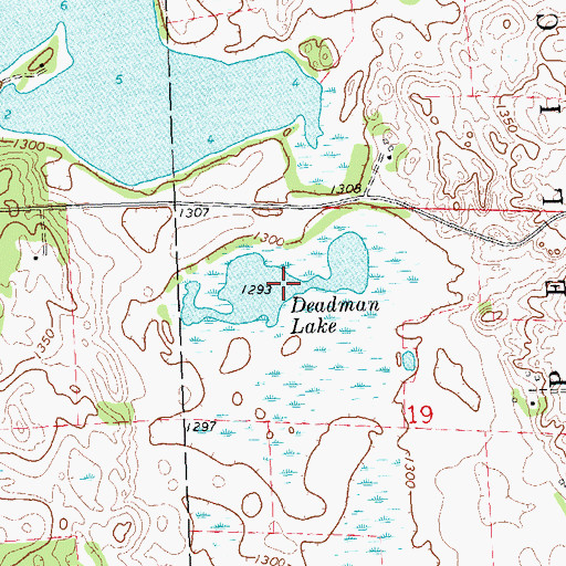 Topographic Map of Deadman Lake, MN