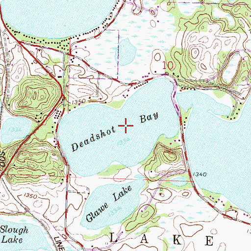 Topographic Map of Deadshot Bay, MN