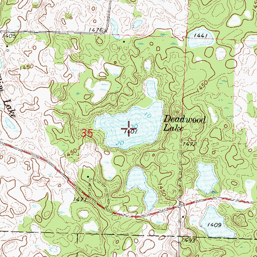 Topographic Map of Deadwood Lake, MN