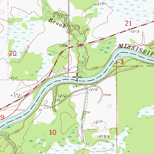 Topographic Map of Dean Brook, MN