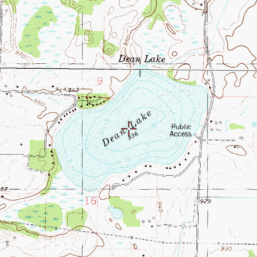 Topographic Map of Dean Lake, MN