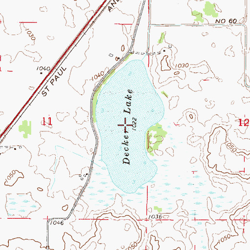 Topographic Map of Decker Lake, MN