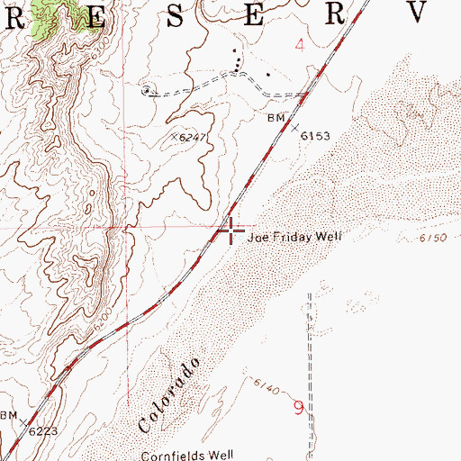 Topographic Map of Joe Friday Well, AZ