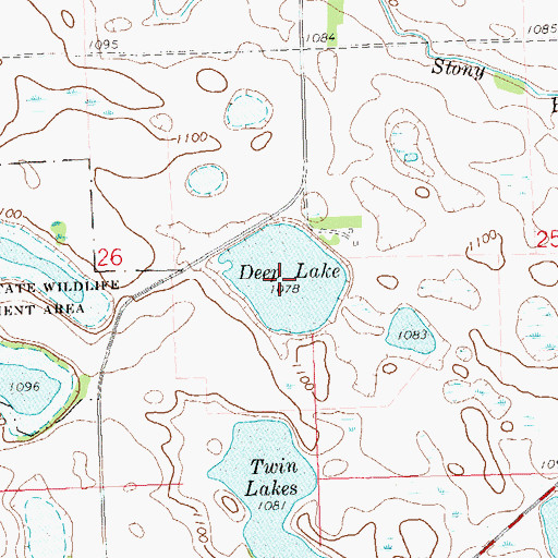 Topographic Map of Deep Lake, MN