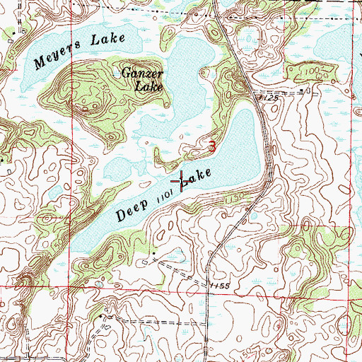 Topographic Map of Deep Lake, MN