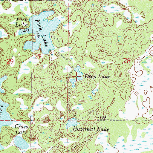 Topographic Map of Deep Lake, MN