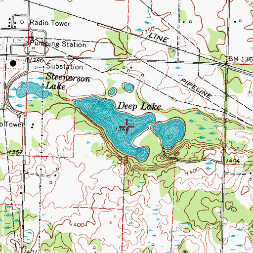 Topographic Map of Deep Lake, MN
