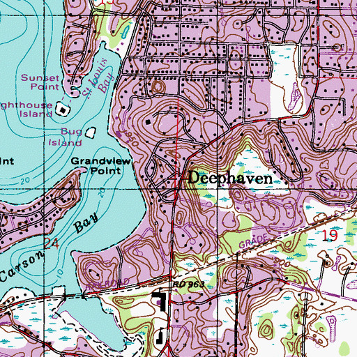 Topographic Map of Deephaven, MN