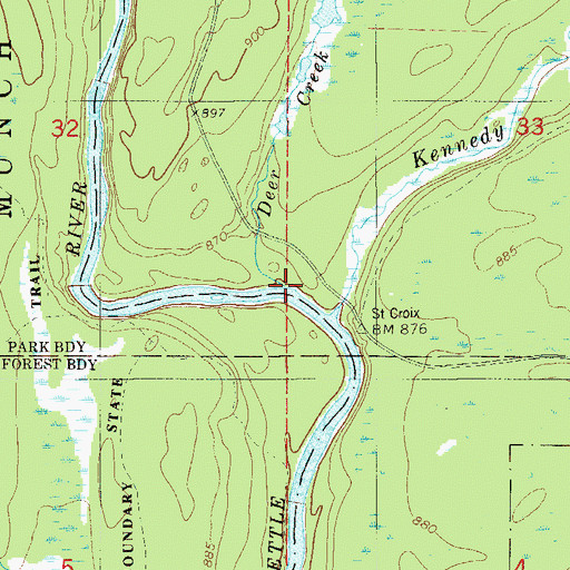 Topographic Map of Deer Creek, MN