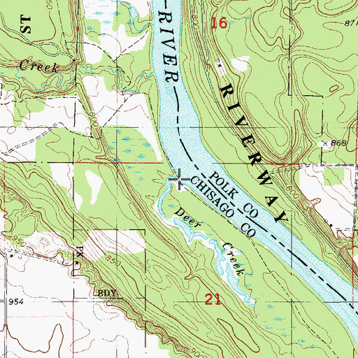 Topographic Map of Deer Creek, MN