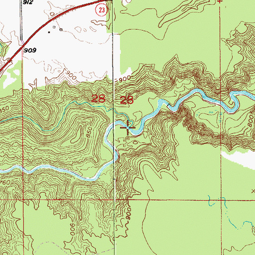 Topographic Map of Deer Creek, MN