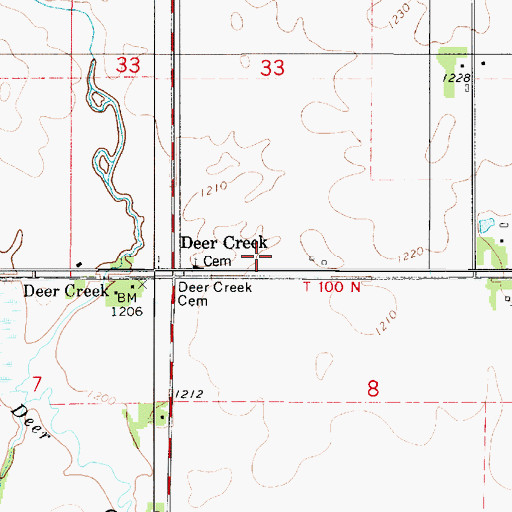 Topographic Map of Deer Creek Valley Church, MN