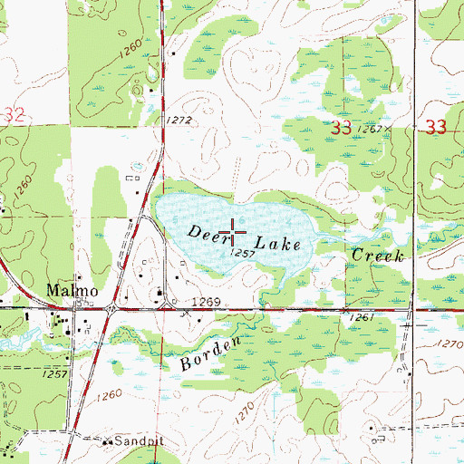Topographic Map of Deer Lake, MN