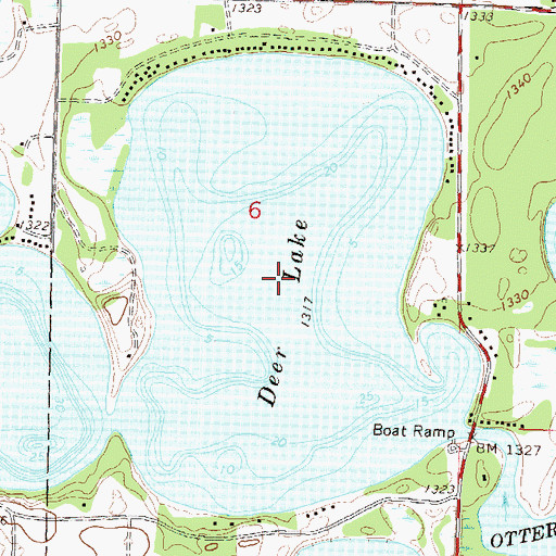 Topographic Map of Deer Lake, MN