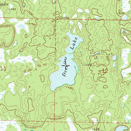 Topographic Map of Deer Lake, MN