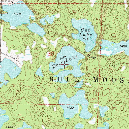 Topographic Map of Deer Lake, MN